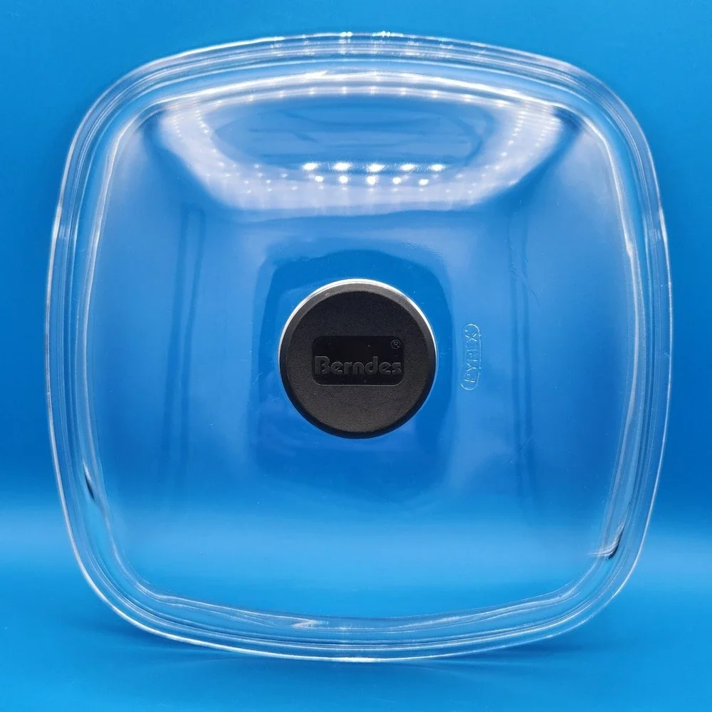 Vintage Berndes Pyrex Dome Glass Lid with Black Knob for 10